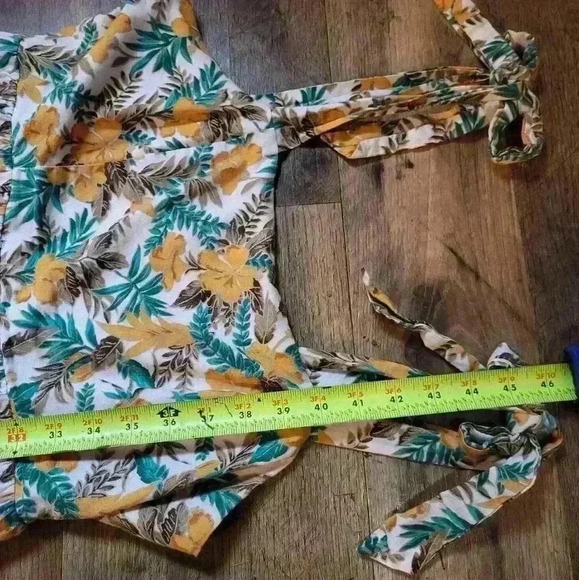 Skies Are Blue Floral Print Tie Shoulder Strap Midi Dress Size M - Picture 4 of 9